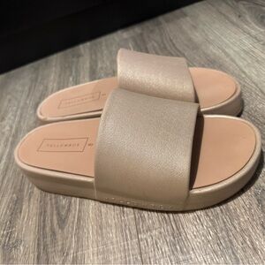 Yellow Box Women's Beige Slide Sandals